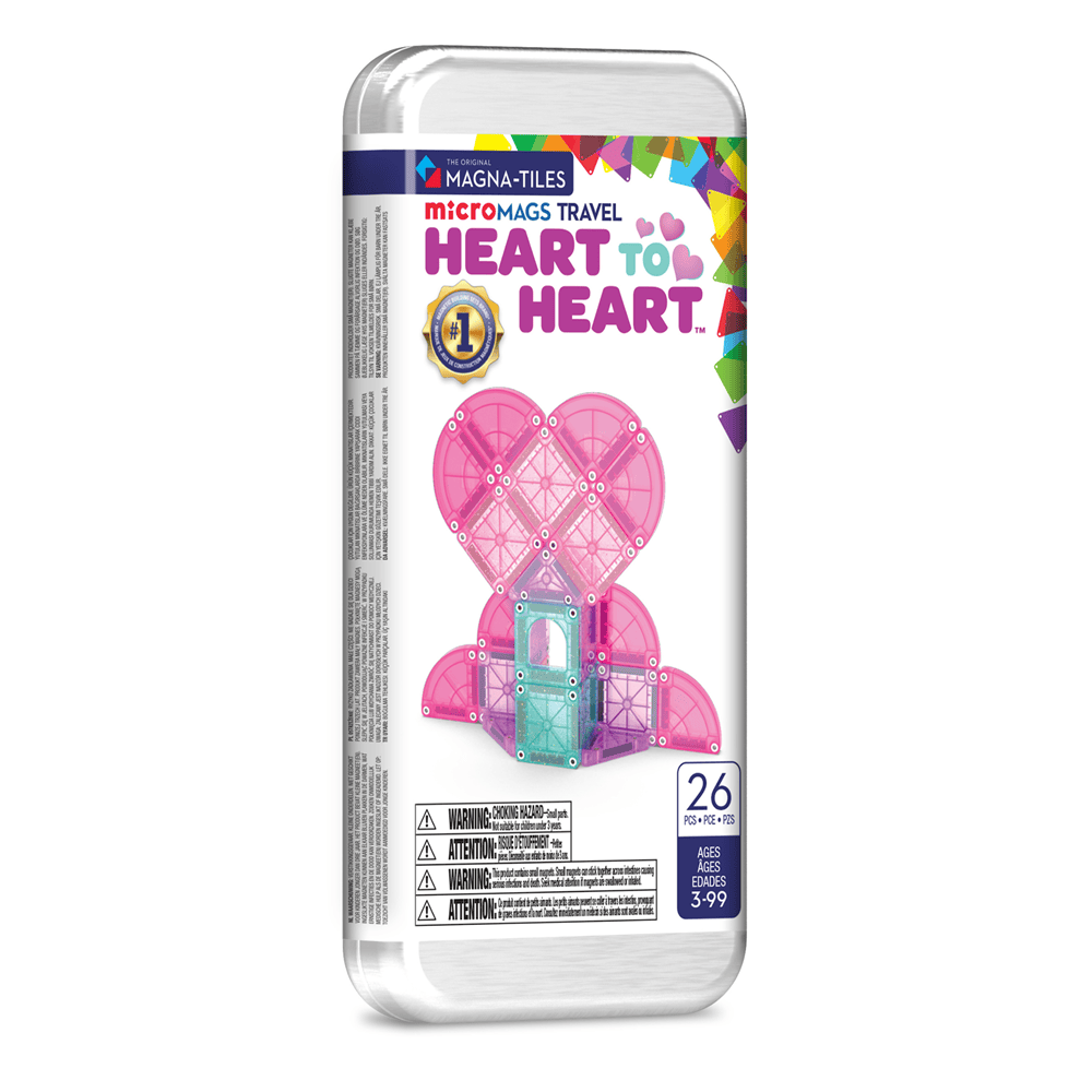 MAGNA‑TILES - microMAGS Heart to Heart Travel Set - 26 Piece