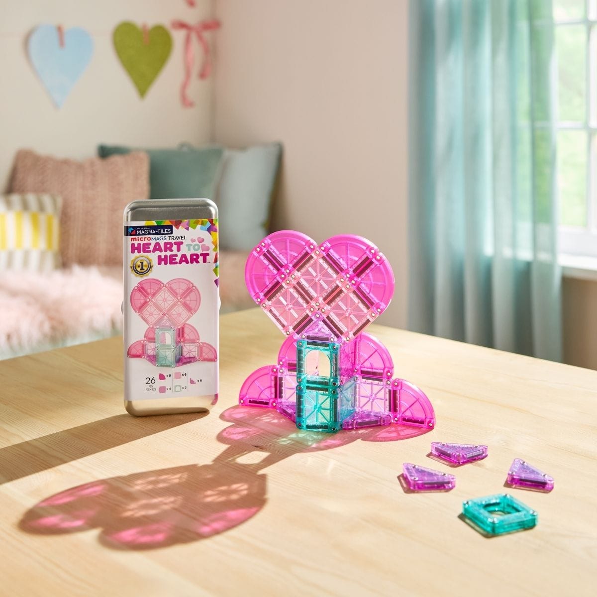 MAGNA‑TILES - microMAGS Heart to Heart Travel Set - 26 Piece