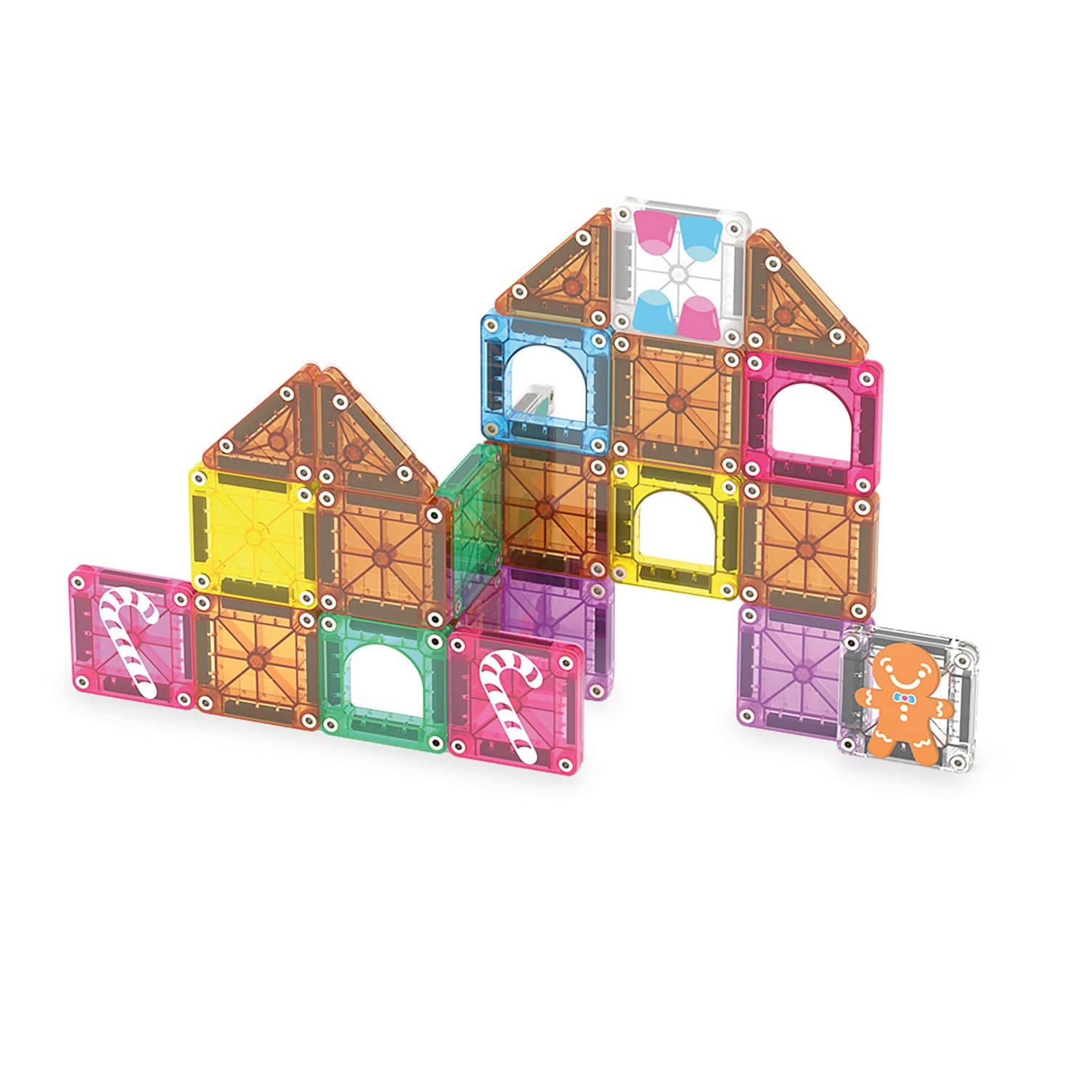 MAGNA-TILES - microMAGS - Gingerbread House Travel Set - 24 Piece Set
