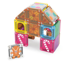 MAGNA-TILES - microMAGS - Gingerbread House Travel Set - 24 Piece Set
