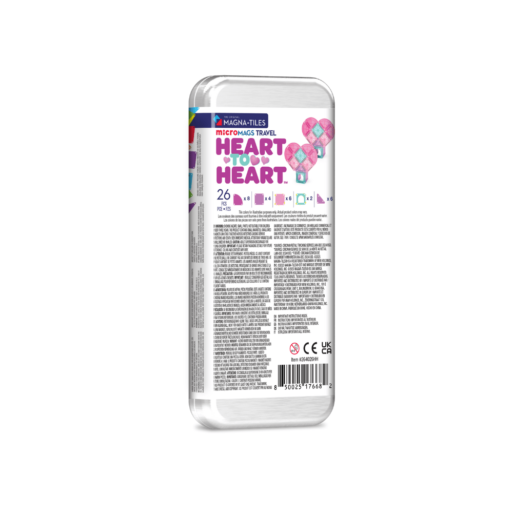 MAGNA‑TILES - microMAGS Heart to Heart Travel Set - 26 Piece