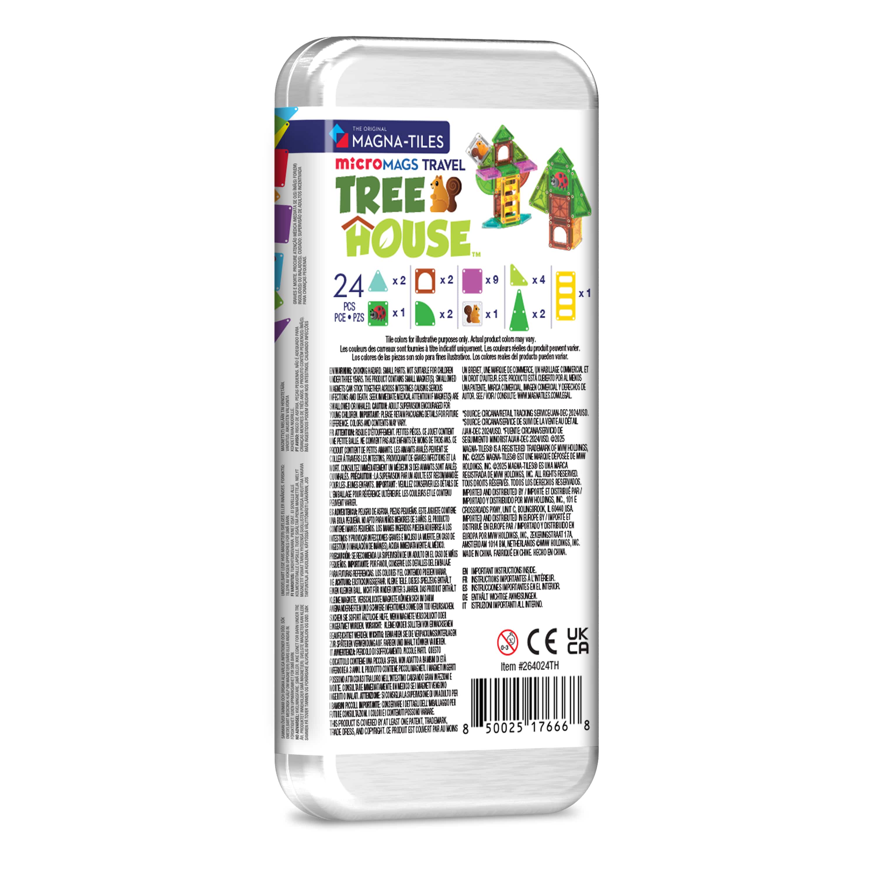 MAGNA-TILES - microMAGS - Tree House 24-Piece Travel Set