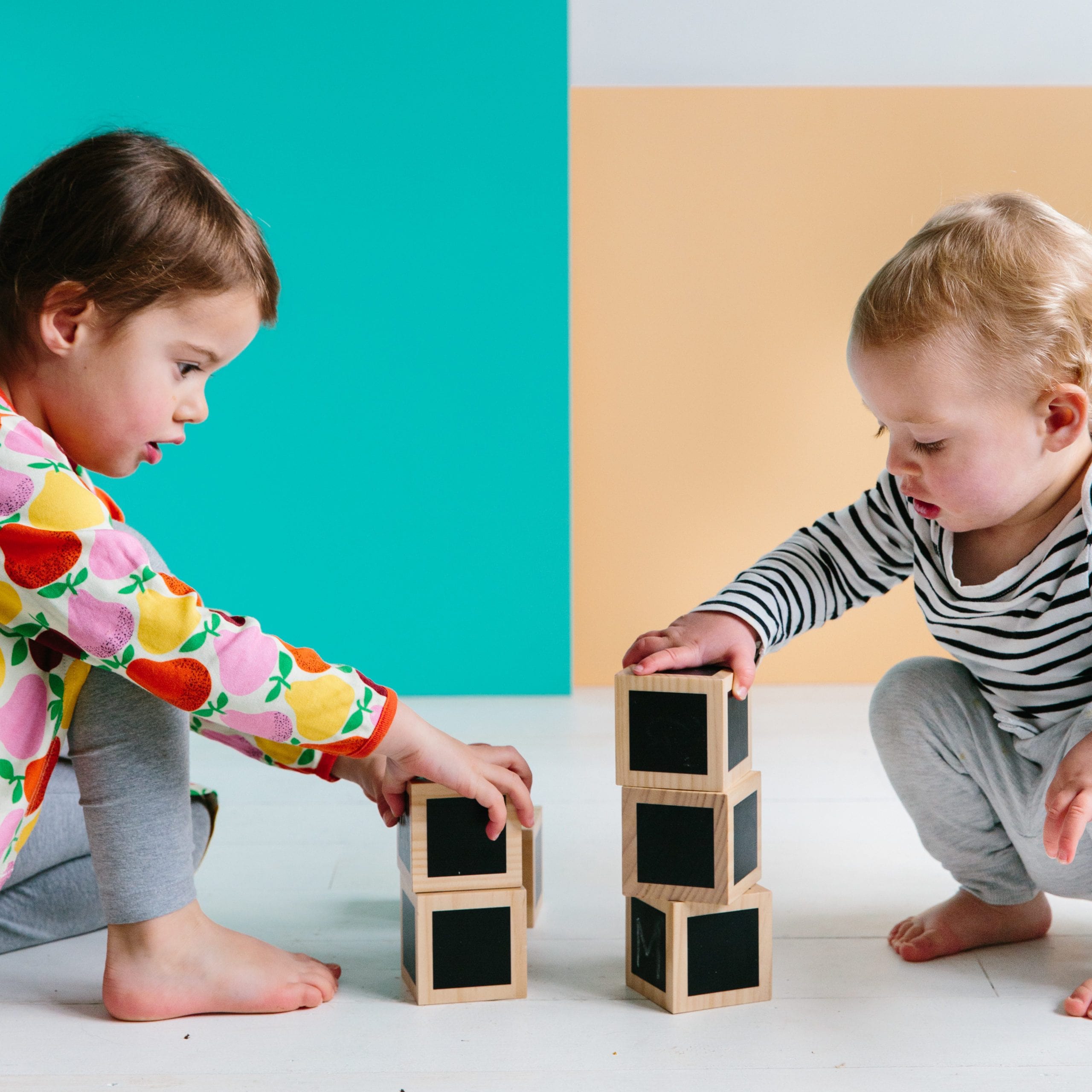 Freckled Frog Fun with Chalk! Wooden Cubes
