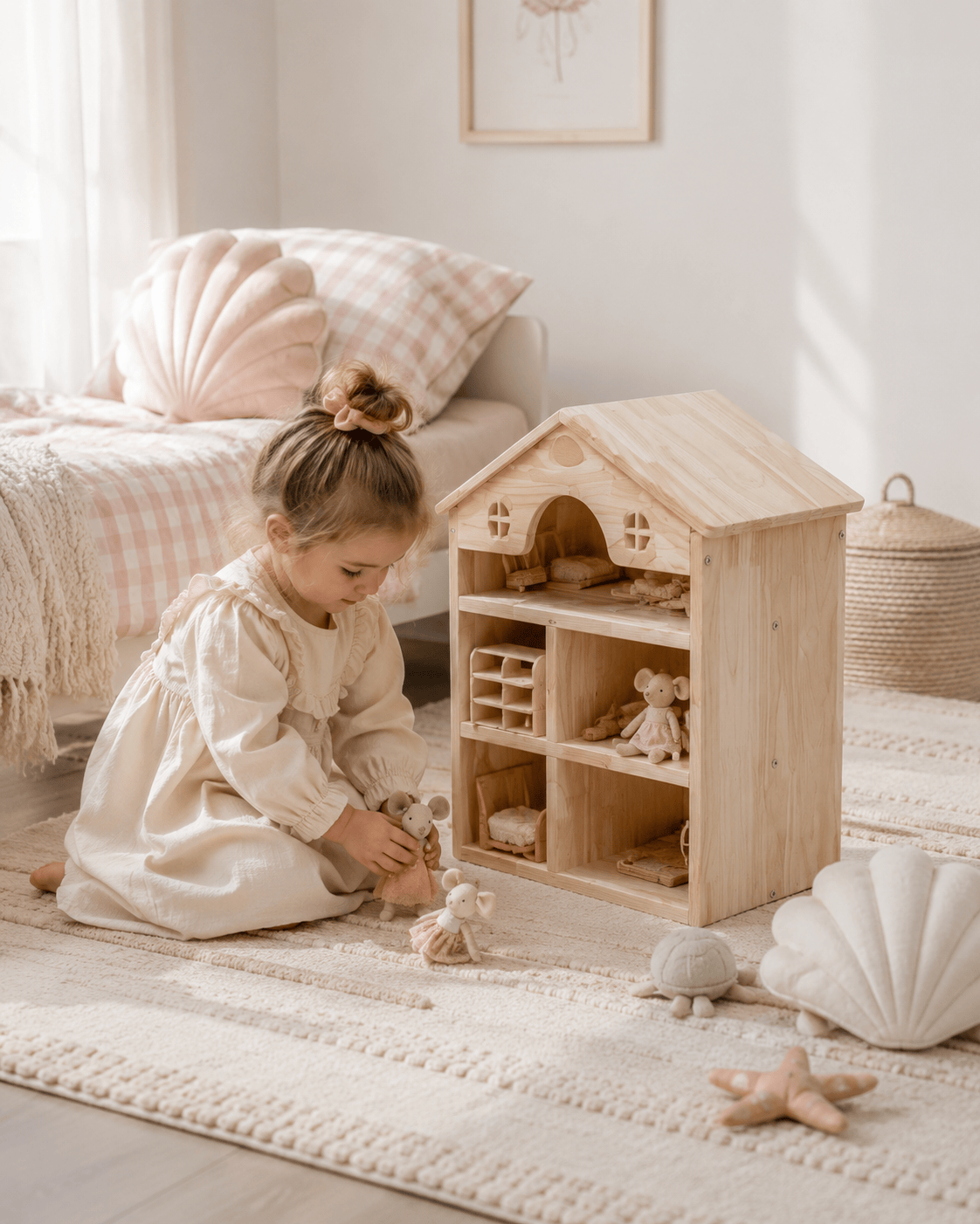 QToys Classic Wooden Dollhouse
