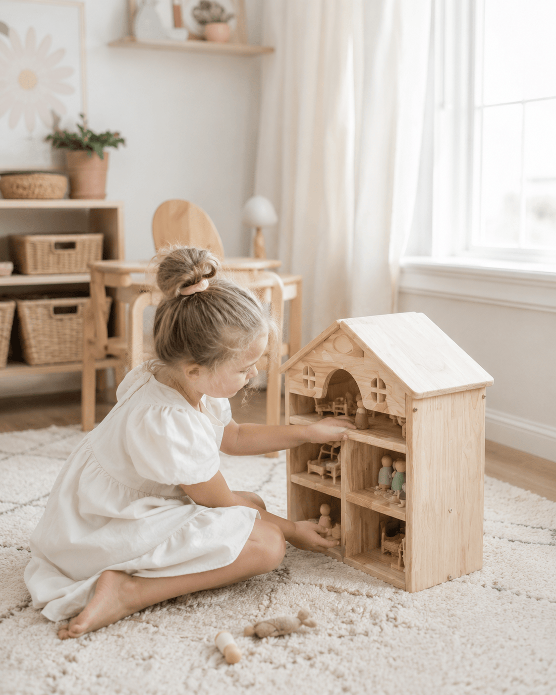 QToys Classic Wooden Dollhouse