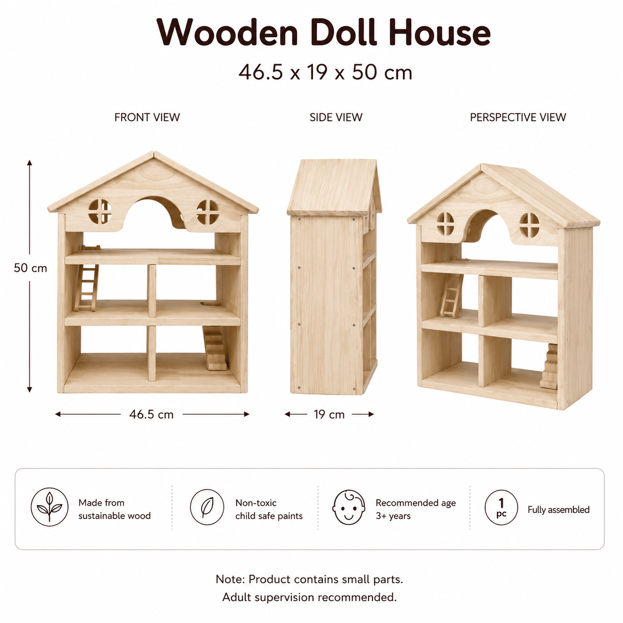 QToys Classic Wooden Dollhouse