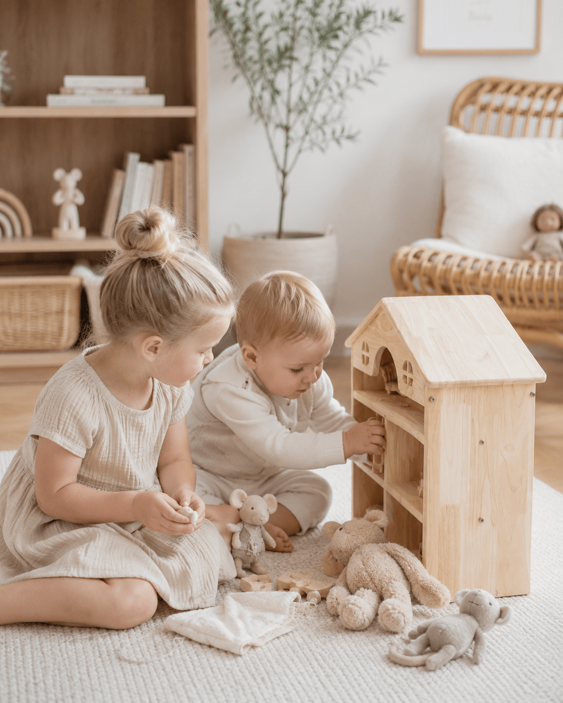 QToys Classic Wooden Dollhouse