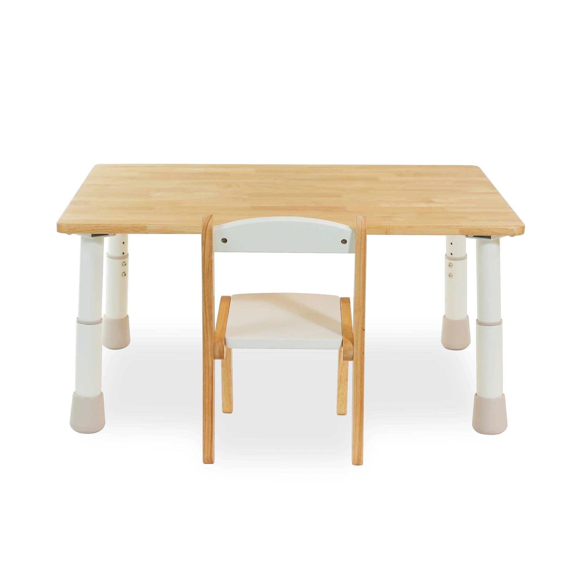 myduckling Montessori Kids Height Adjustable Table With One Wooden Chair
