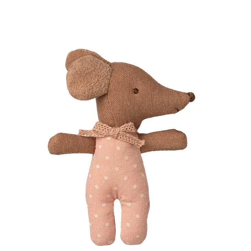 Maileg Sleepy Wakey Baby Mouse in Matchbox - Rose