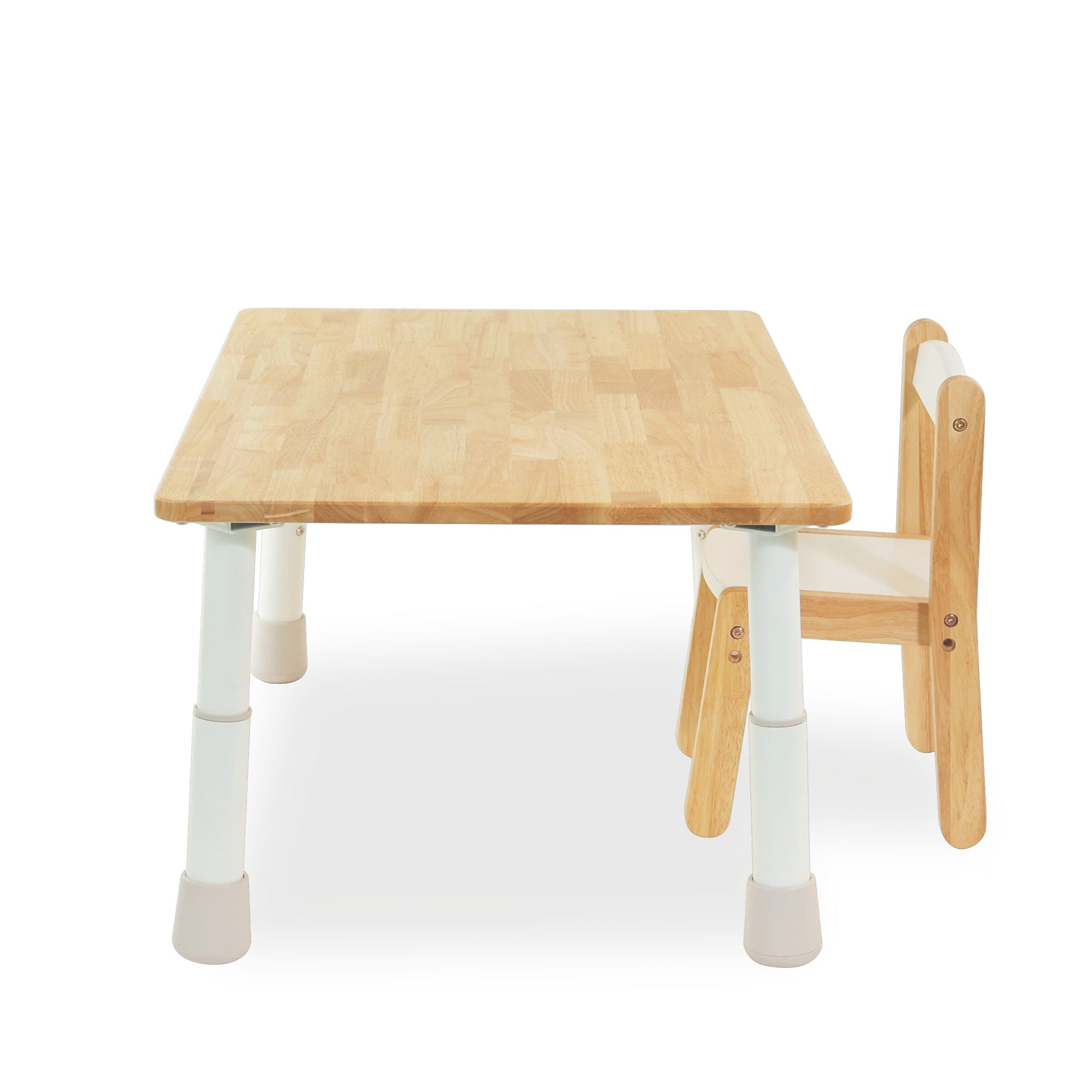 myduckling Montessori Kids Height Adjustable Table With One Wooden Chair