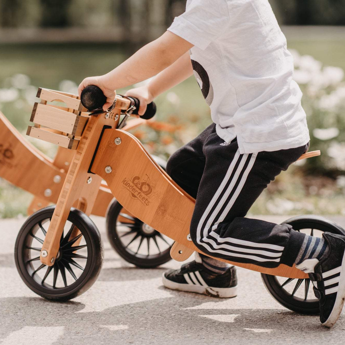 Kinderfeets 2-In-1 Tiny Tot Plus Tricycle & Balance Bike Bamboo