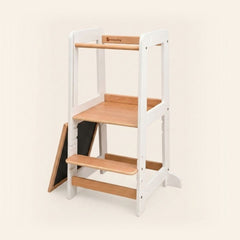 myduckling Pro Beechwood Adjustable Learning Tower - White/Natural