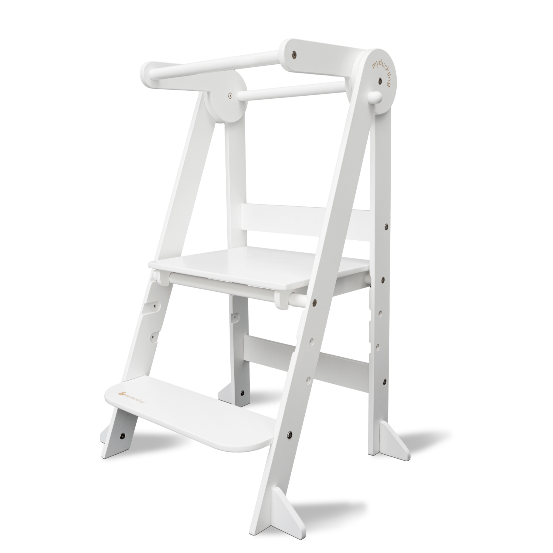myduckling Deluxe Folding Adjustable Learning Tower - White