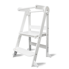 myduckling Deluxe Folding Adjustable Learning Tower - White