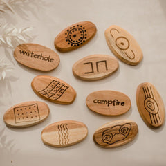 QToys Aboriginal Symbol wooden stones