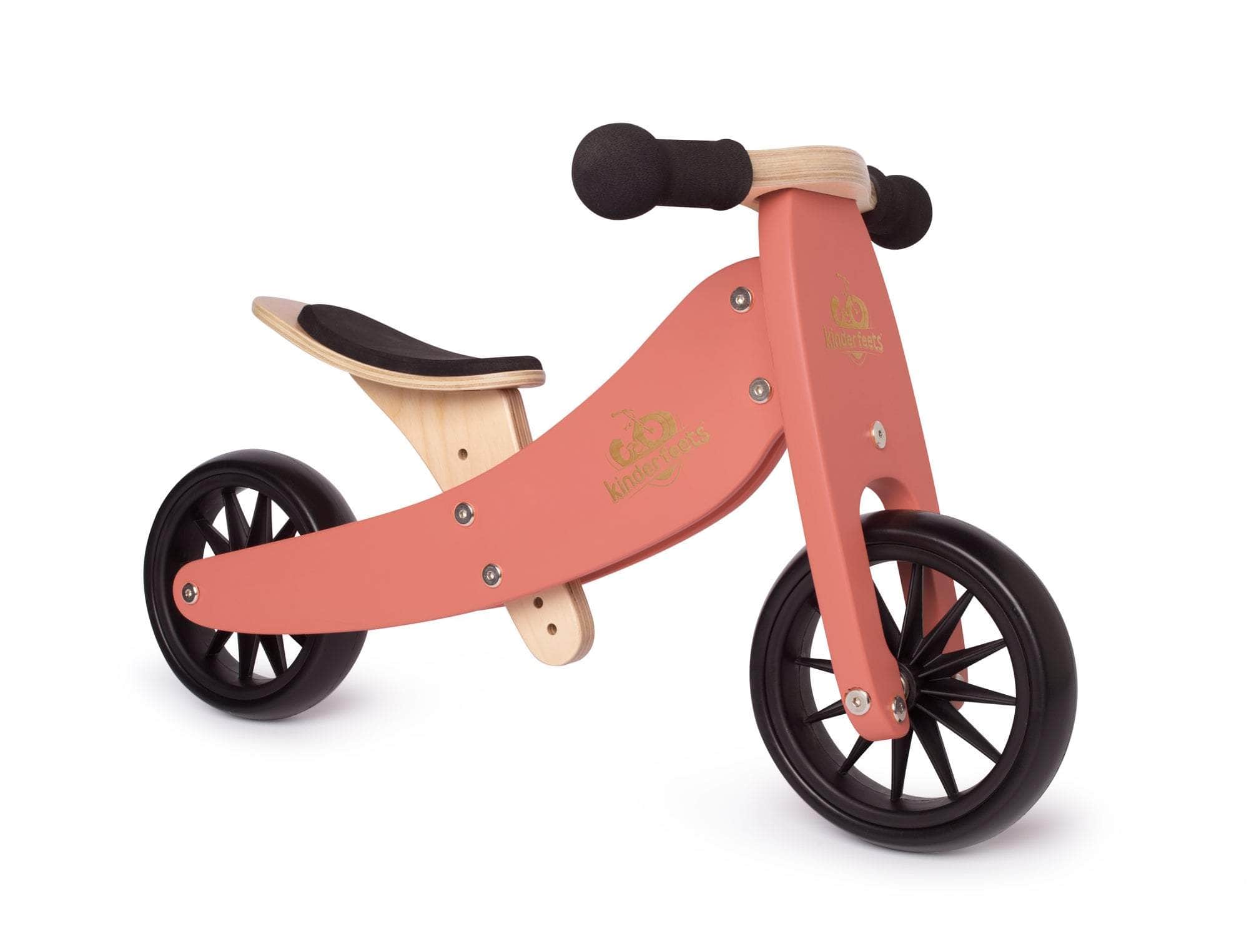 Kinderfeets 2-In-1 Tiny Tot Tricycle & Balance Bike New Color-Coral