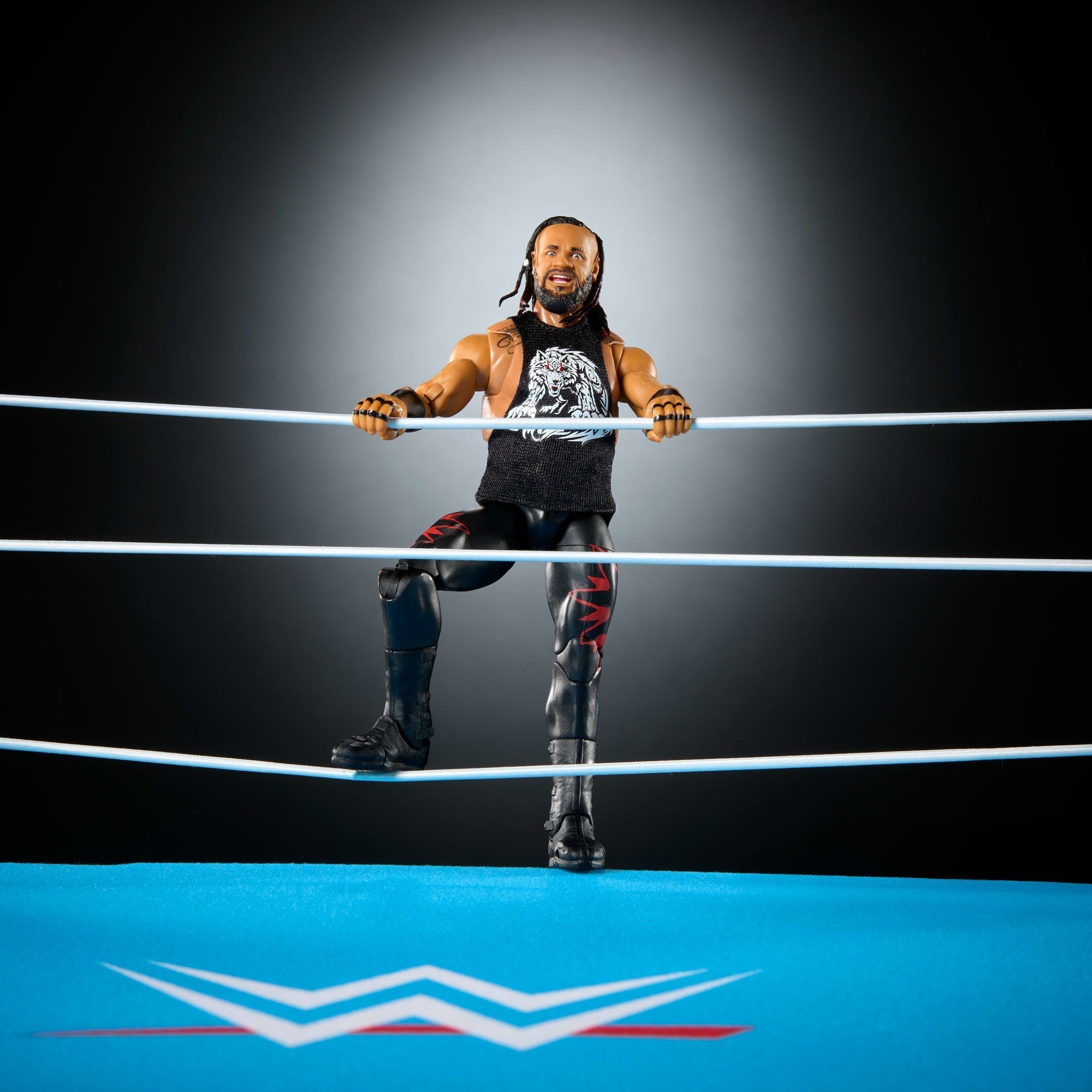 WWE Smack Down Wrestling Ring and WWE Ultimate Edition Jacob Fatu Figure