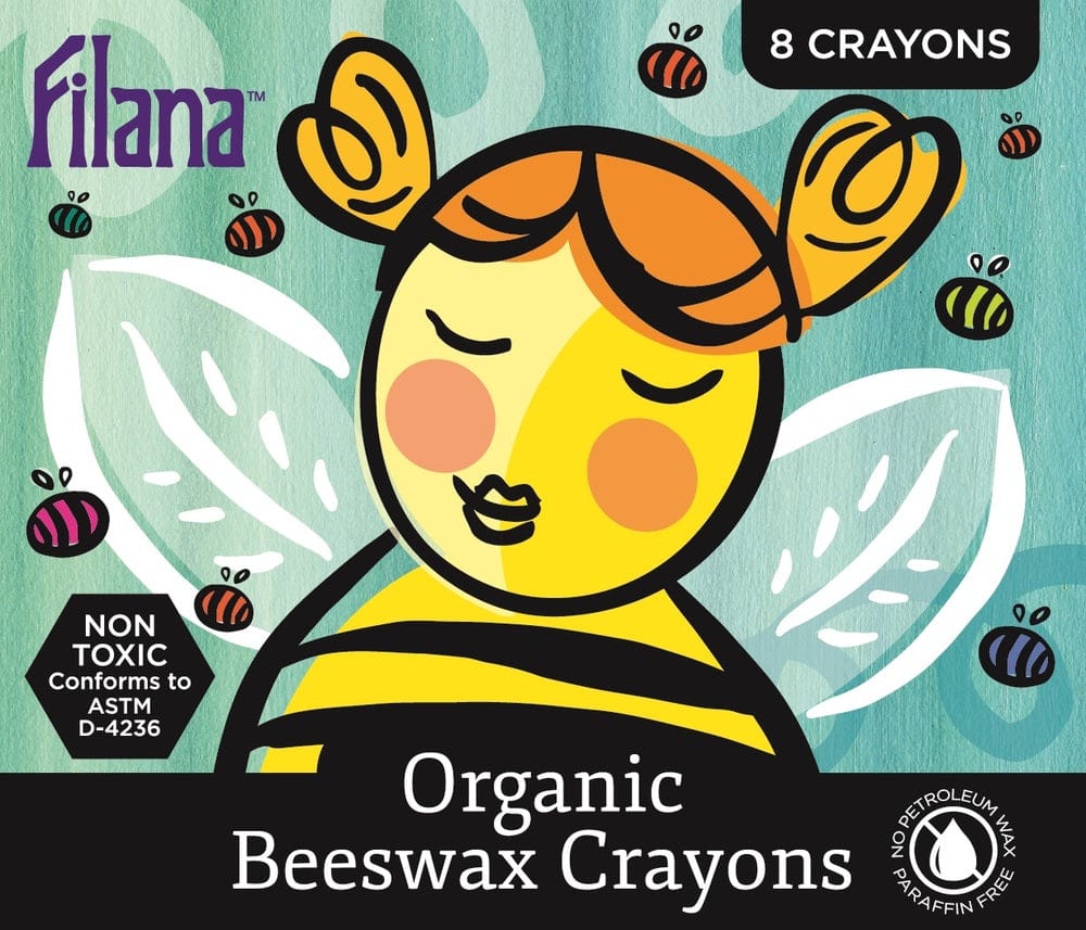 Filana Organic Beeswax Crayons, 8 Rainbow Sticks