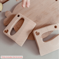 myduckling Wooden Kids Cutting Knife Set