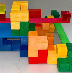 Bauspiel Coloured Rods with tray (100 pieces set)
