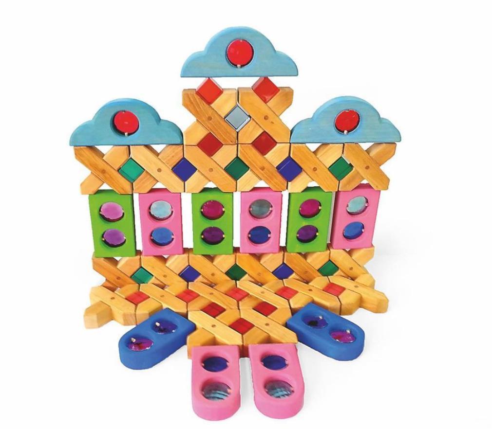 Bauspiel Fairy Windows Coloured 12 Pieces
