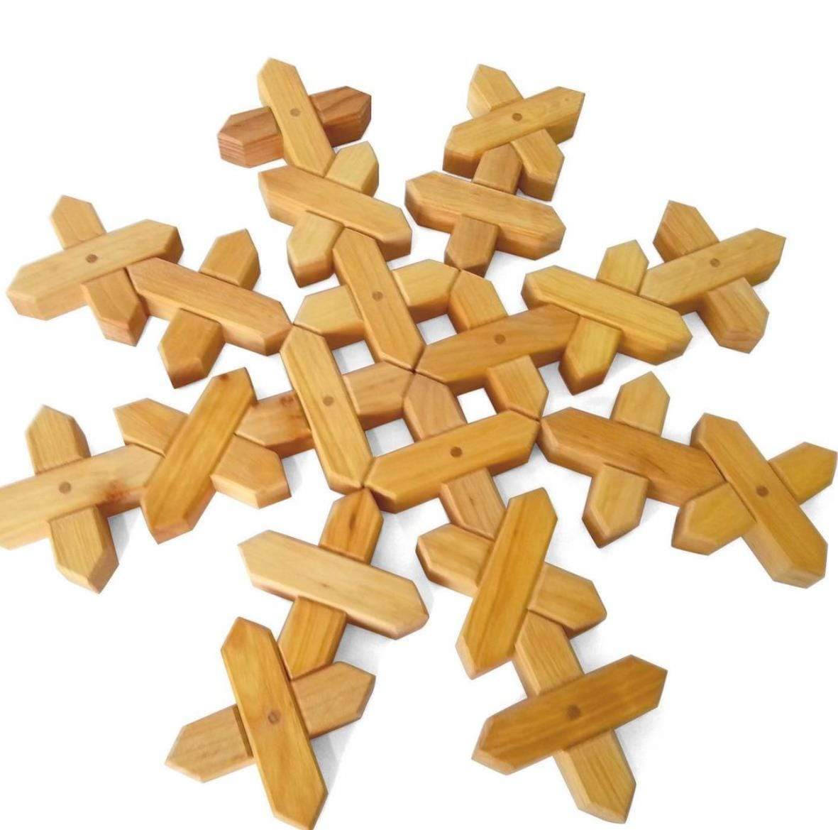 Bauspiel X-Shapes Natural 48 Pieces