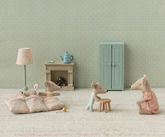 Maileg Triplets Baby Mice in Matchbox Checker