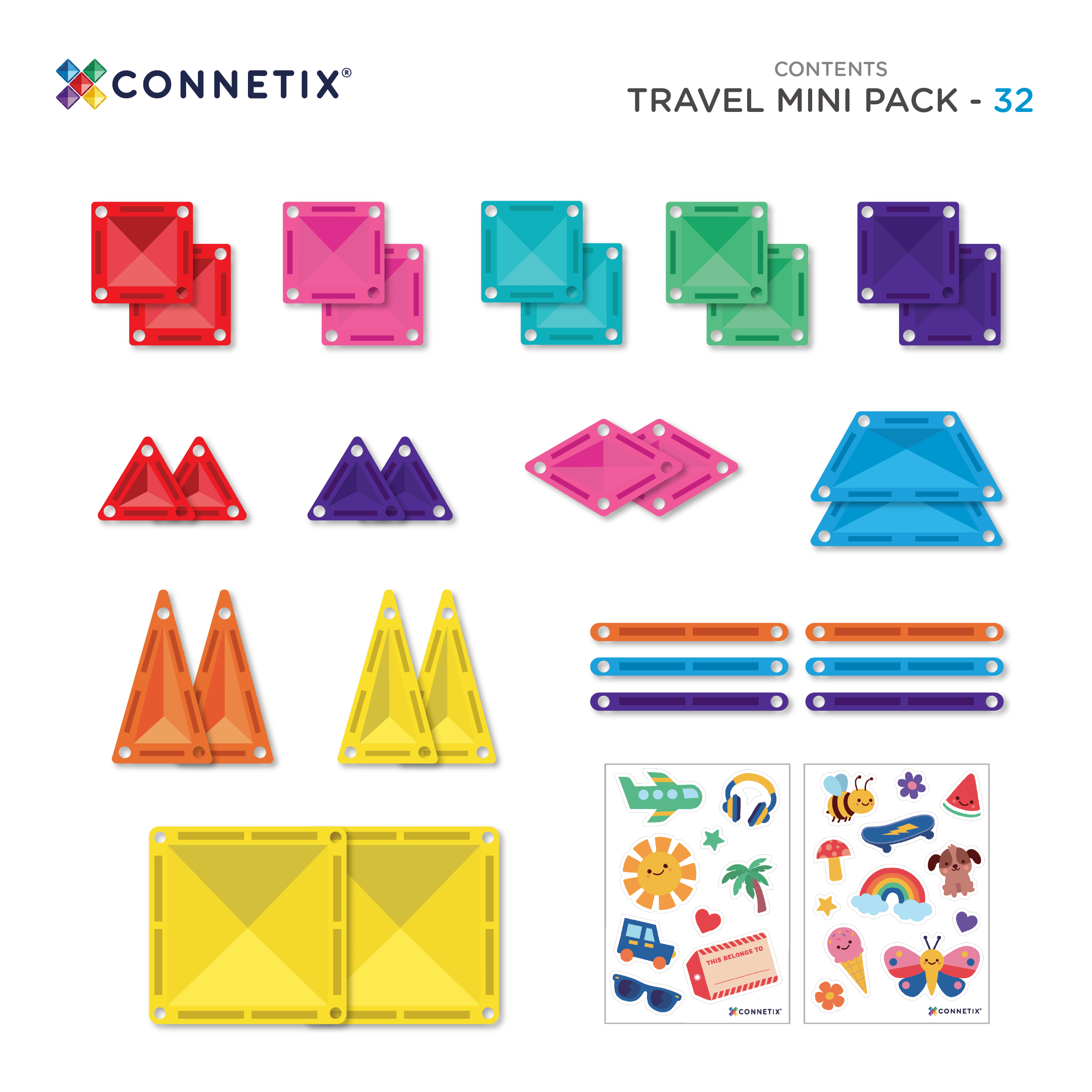 Connetix Tiles Travel Mini Pack 32 Piece