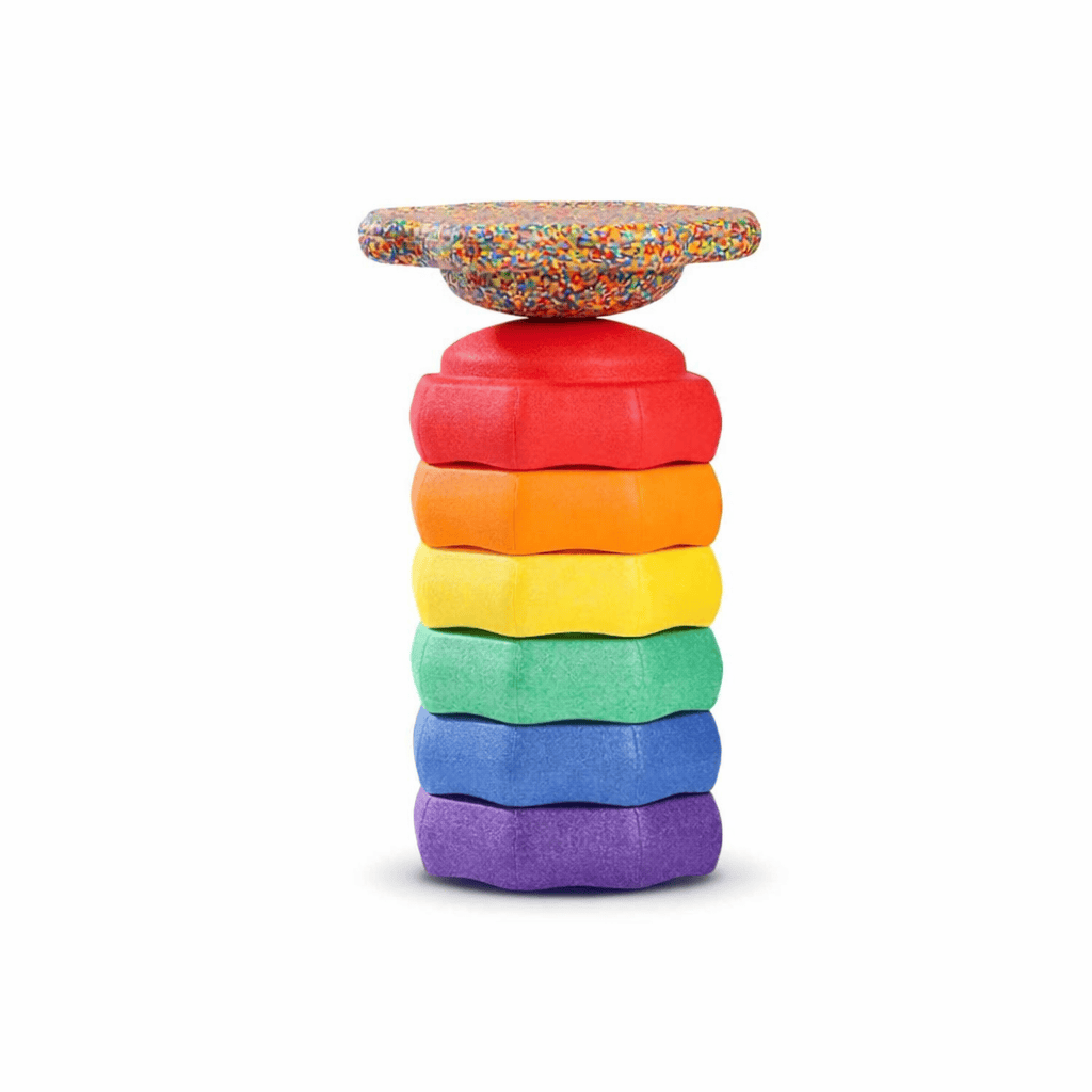 Funova Kids Stepping Stone Rainbow Set of 6+1 Confetti Board