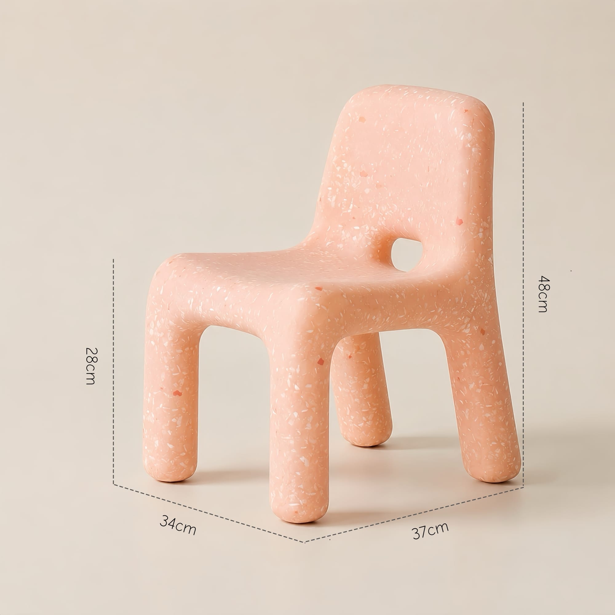 Funova Confetti Kids Table and Chairs Set - Peach