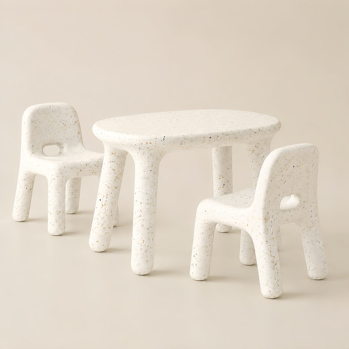 Funova Confetti Kids Table and Chairs Set - White
