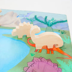 Sarah's Silks Wooden Animal Triceratops