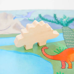 Sarah's Silks Wooden Animal Stegosaurus (Maple)