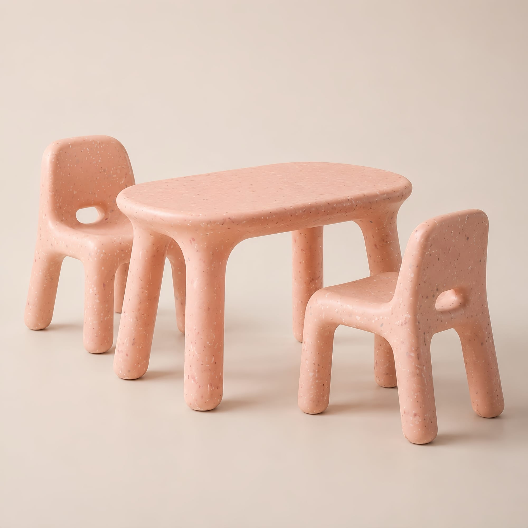 Funova Confetti Kids Table and Chairs Set - Peach
