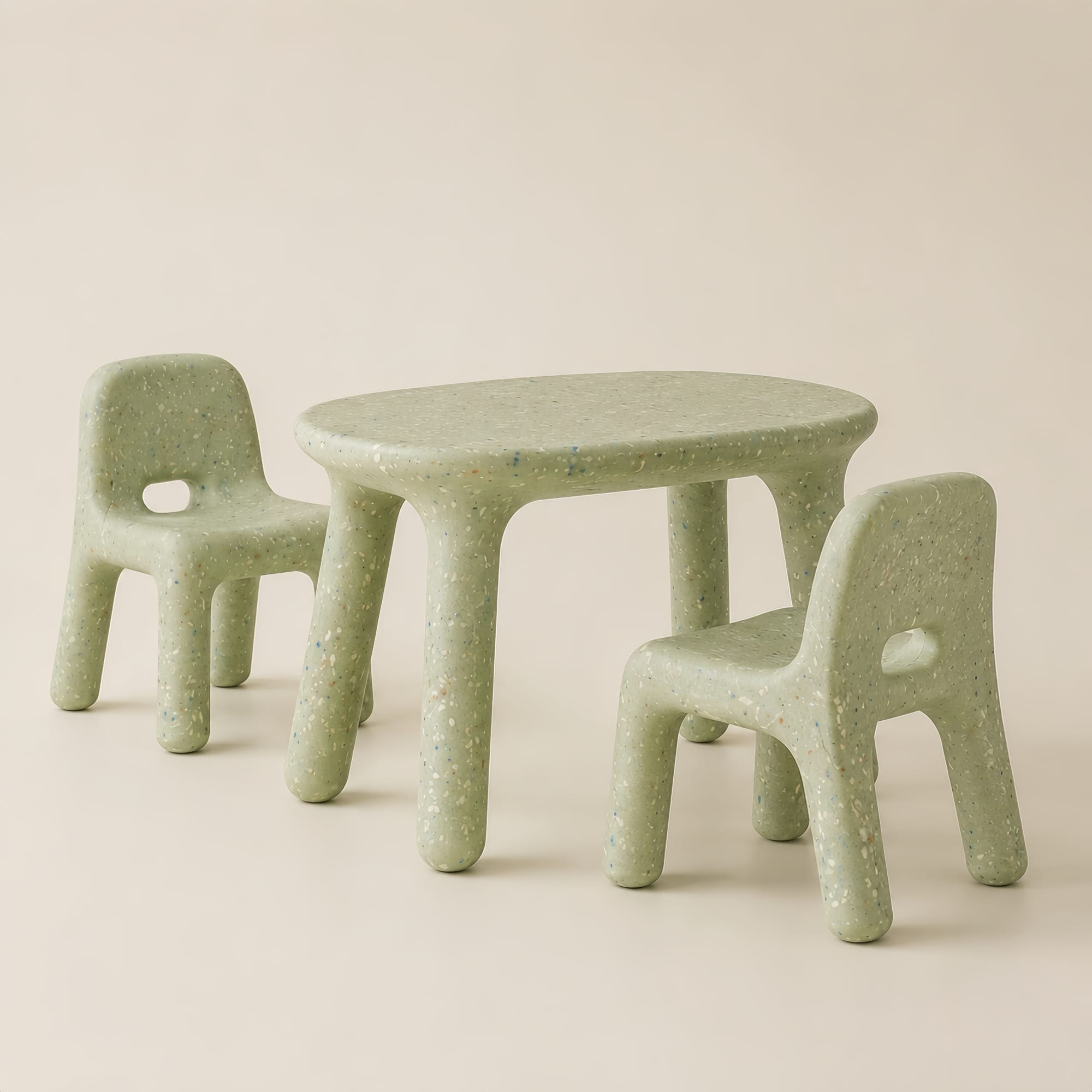 Funova Confetti Kids Table and Chairs Set - Sage