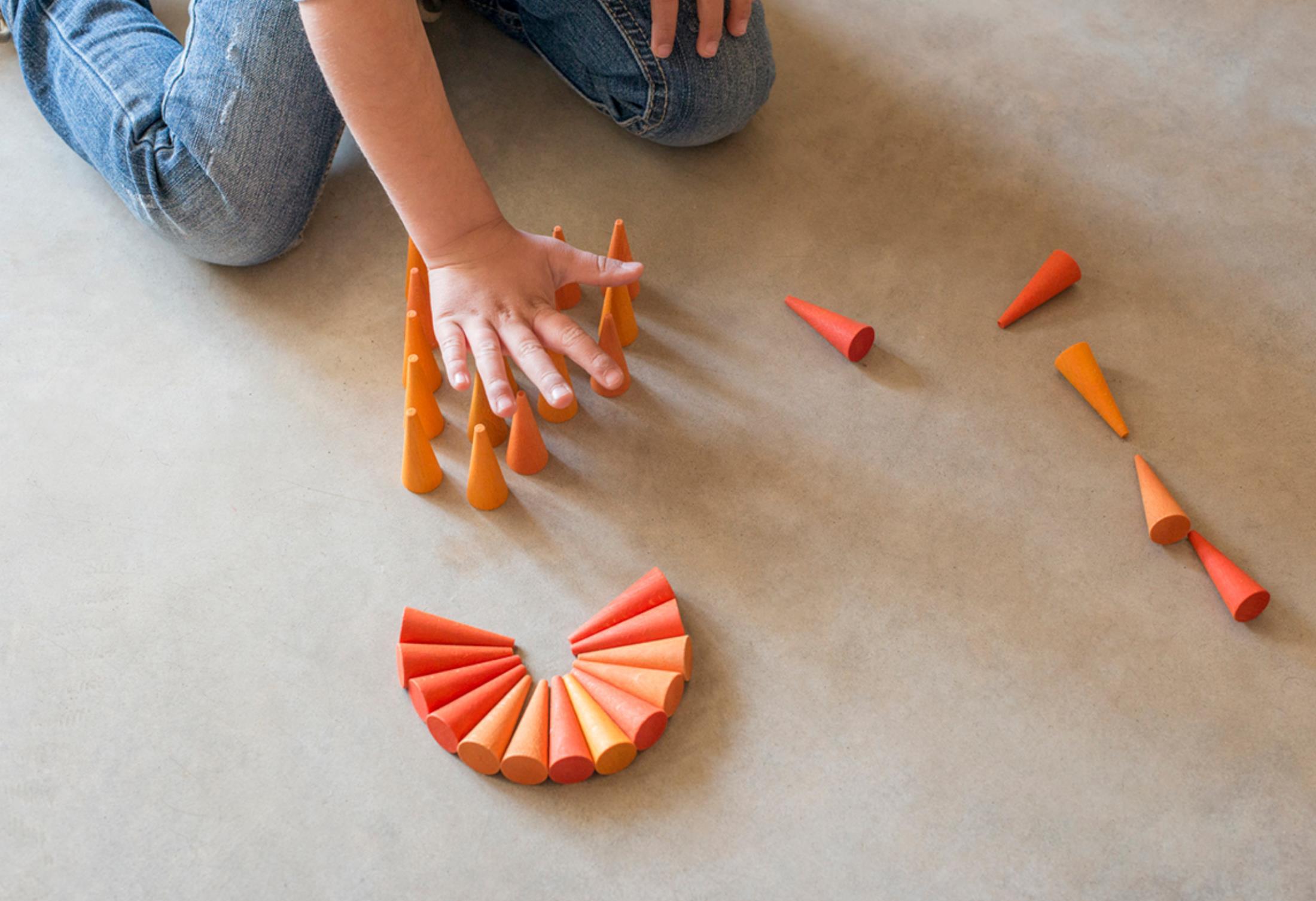 Grapat Mandala Orange Cones 36 Pieces