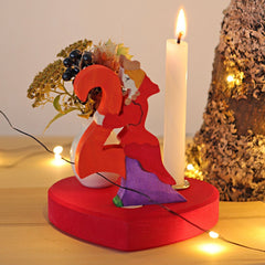 Grimm's Large Heart Candle Holder - Red