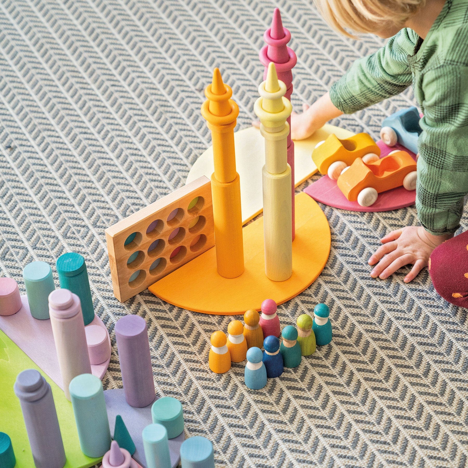 Grimm’s Rollers Large Building Set Pastel