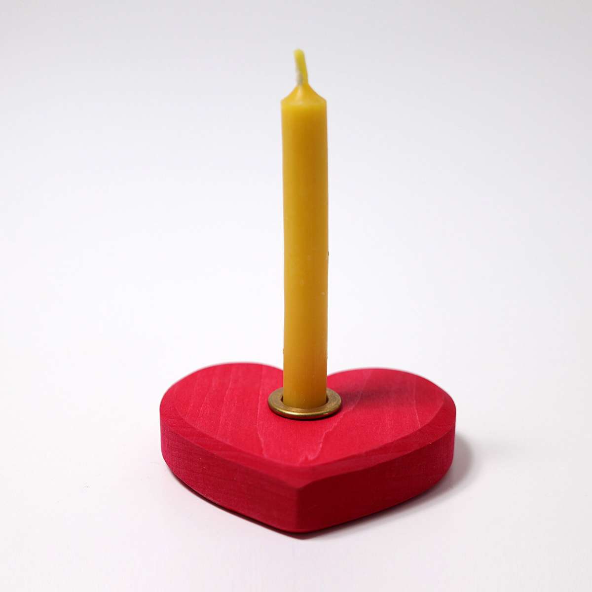 Grimm's Small Heart Candle Holder - Red