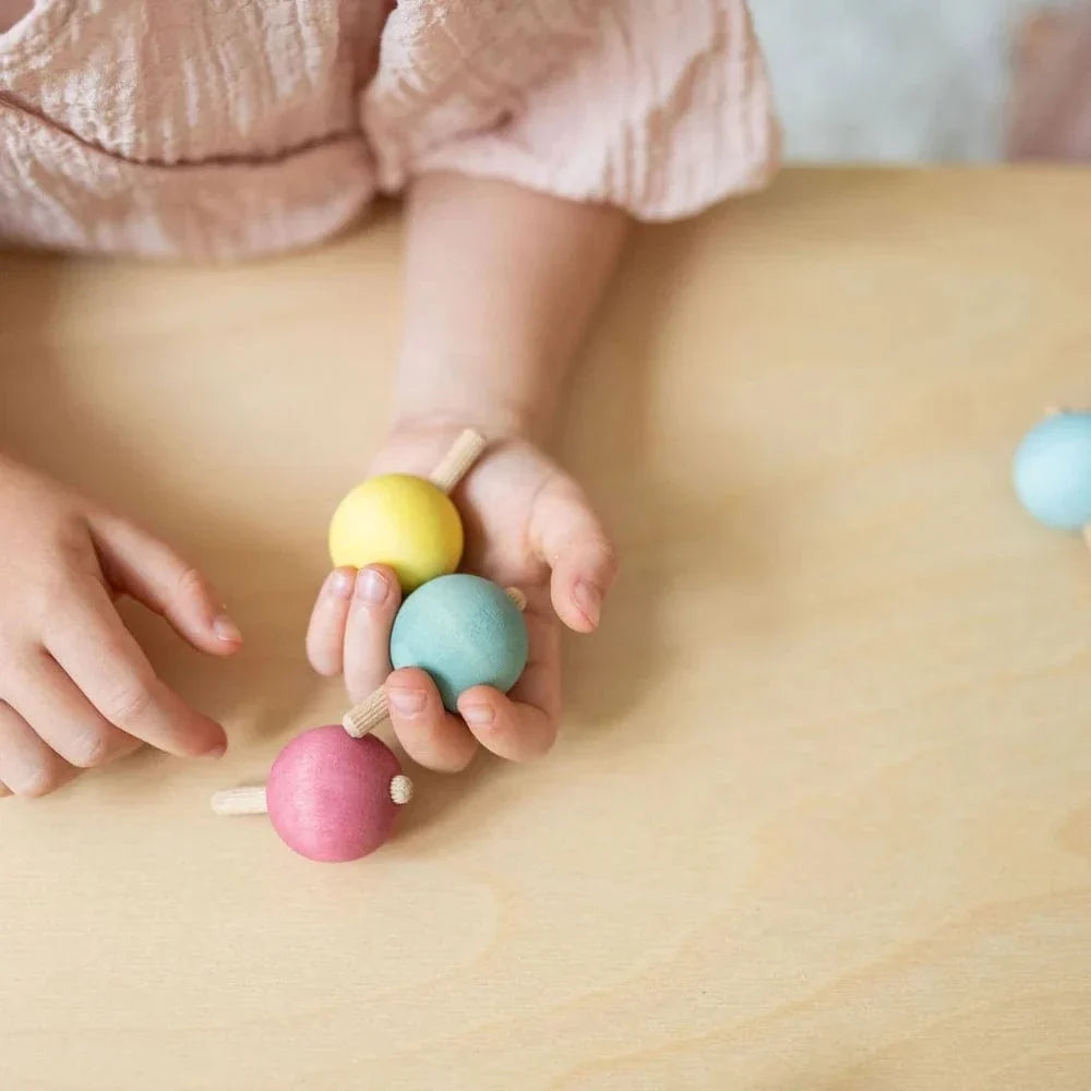 Grimms Set of 6 Pastel Spinning Tops