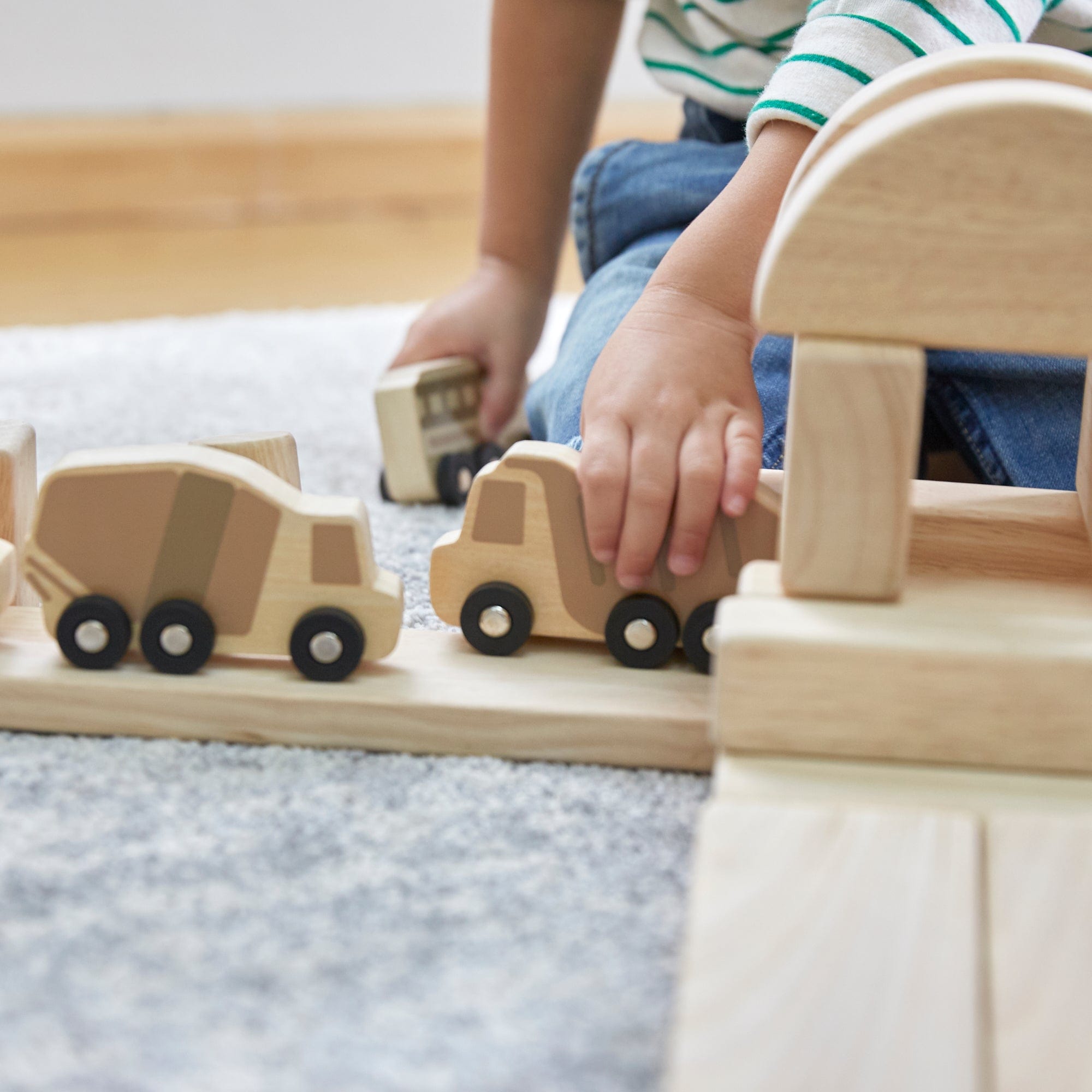 Guidecraft Mini Wooden Trucks - Set of 10