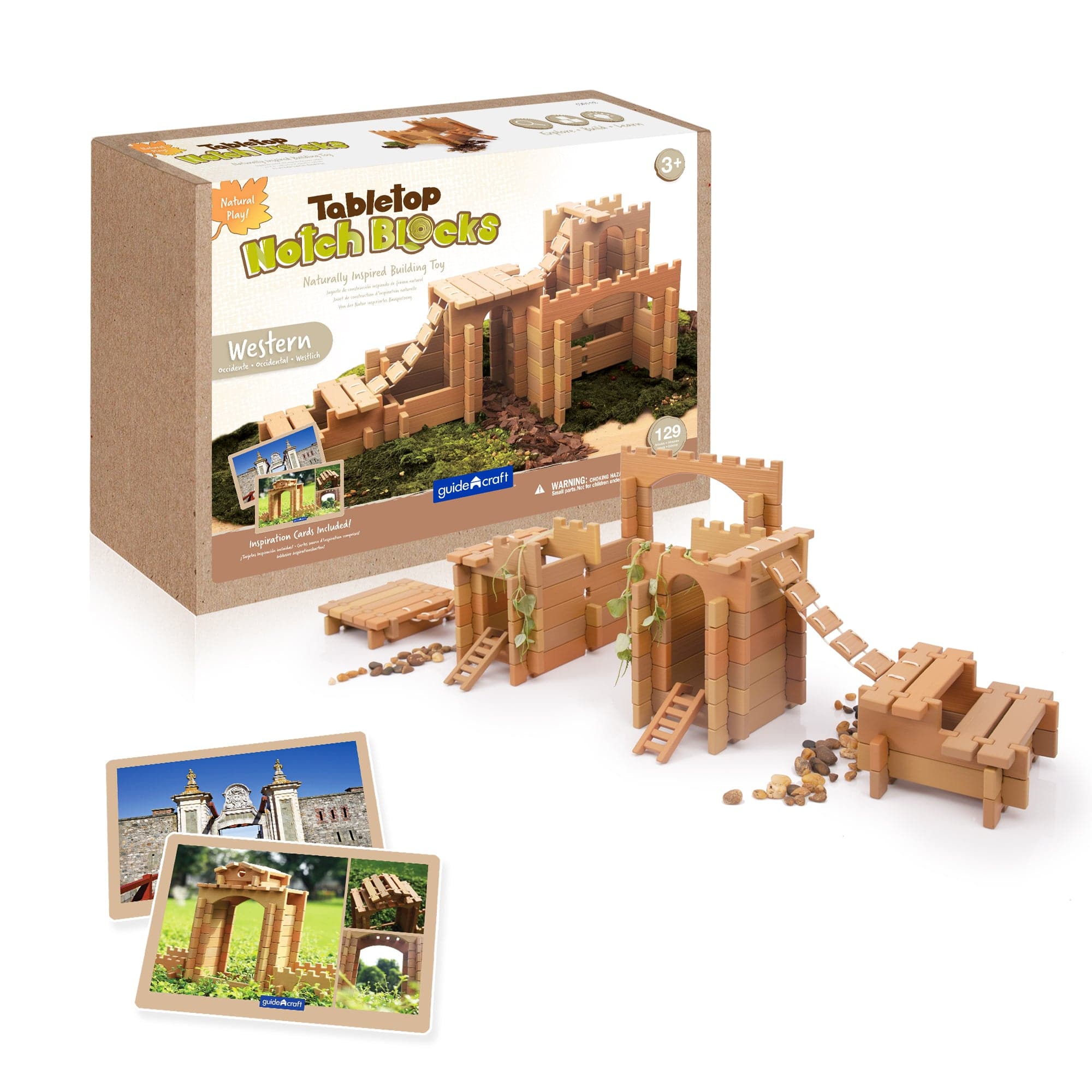 Guidecraft Tabletop Notch Blocks - Western 129 pc. Set