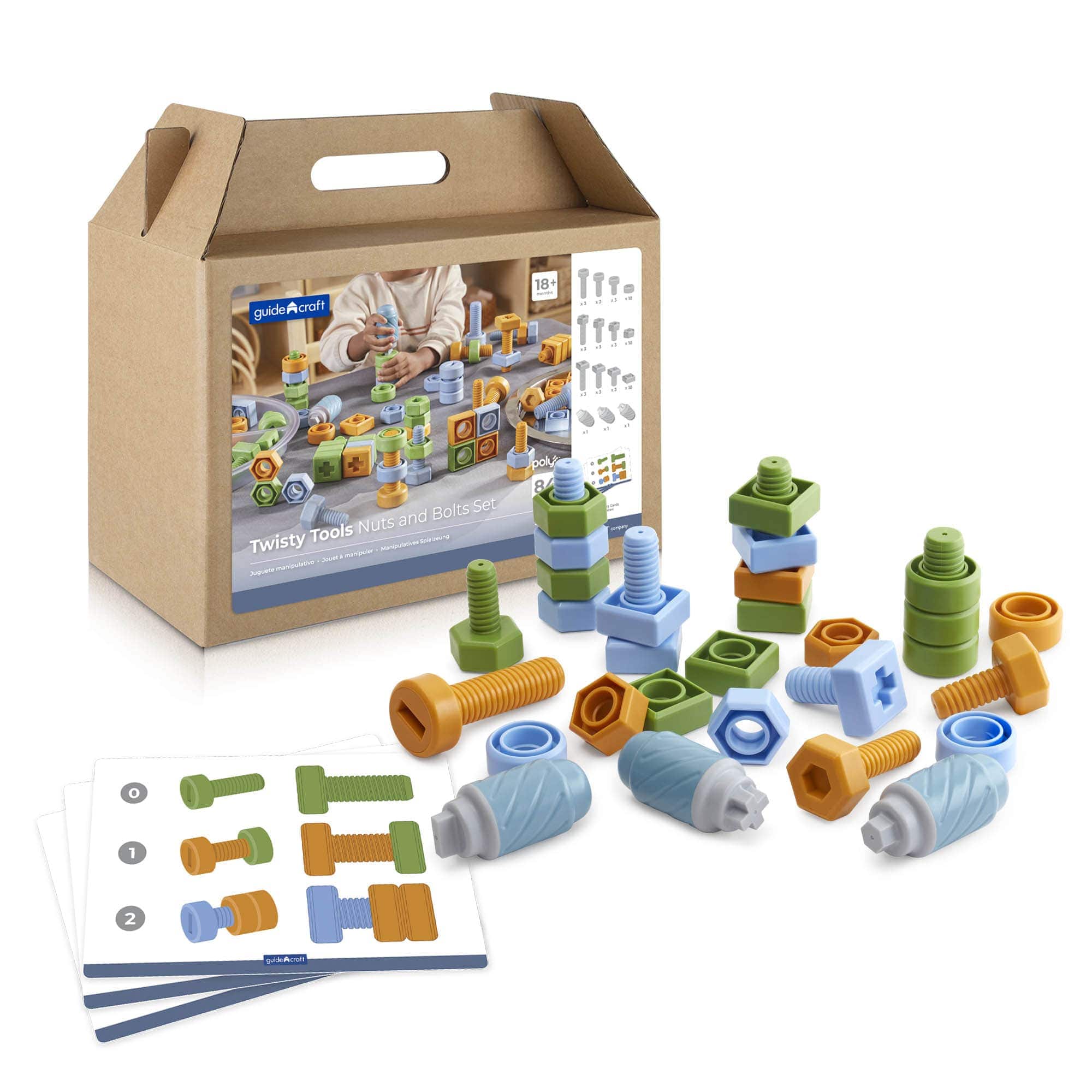 Guidecraft Twisty Tools - Nuts and Bolts Set - 84 pieces