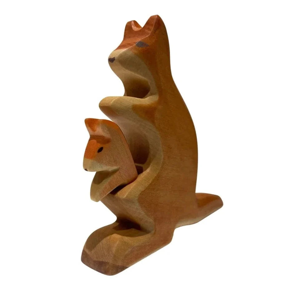 HolzWald Kangaroo with Baby