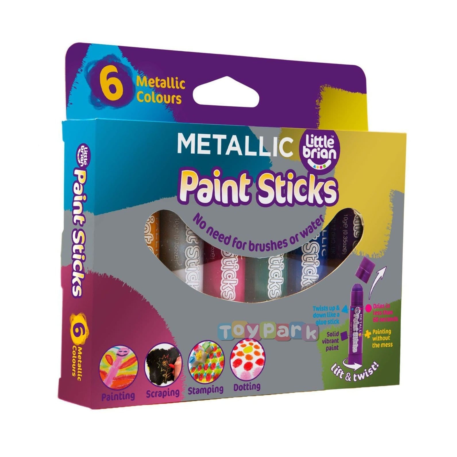 Little Brian Paint Sticks - Metallic 6 pk