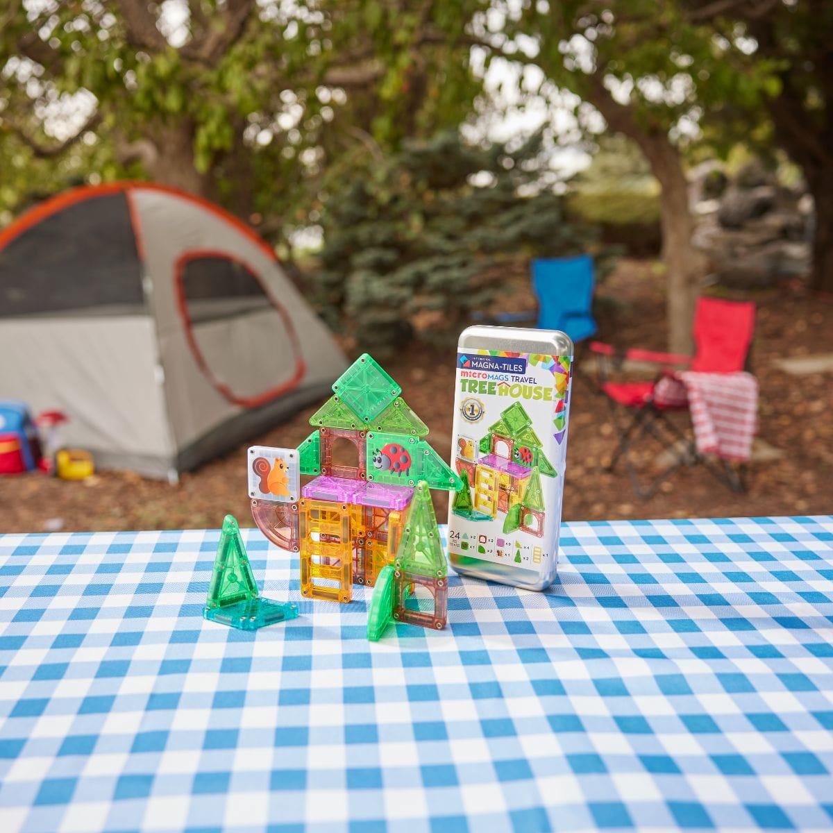MAGNA-TILES - microMAGS - Tree House 24-Piece Travel Set