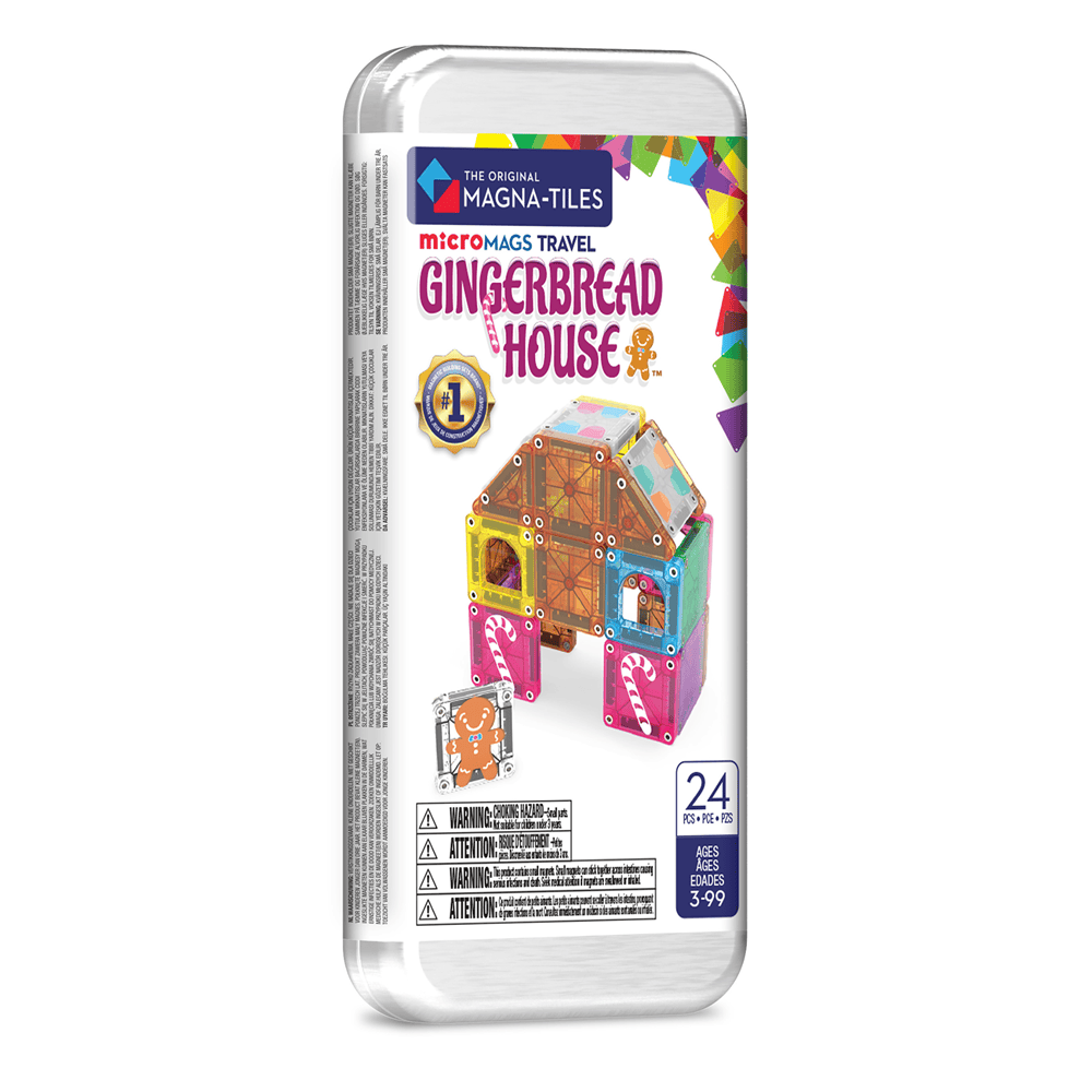 MAGNA-TILES - microMAGS - Gingerbread House Travel Set - 24 Piece Set