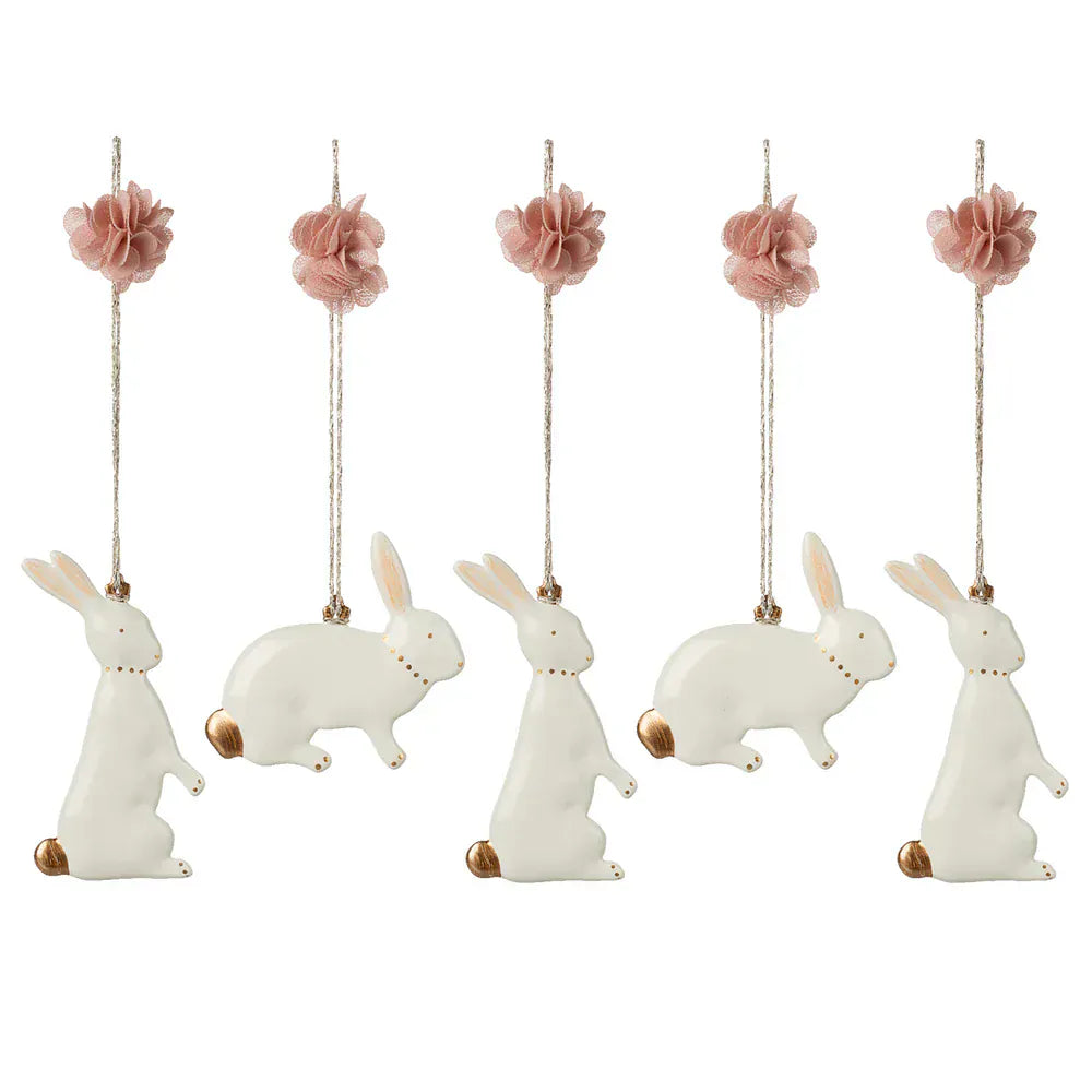 Maileg Metal Ornaments Easter Bunny - 5pcs