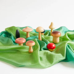 Sarah's Silks Wooden Mushrooms Set