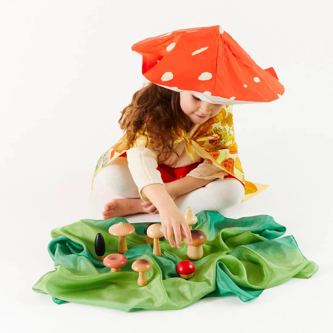 Sarah's Silks Wooden Mushrooms Set